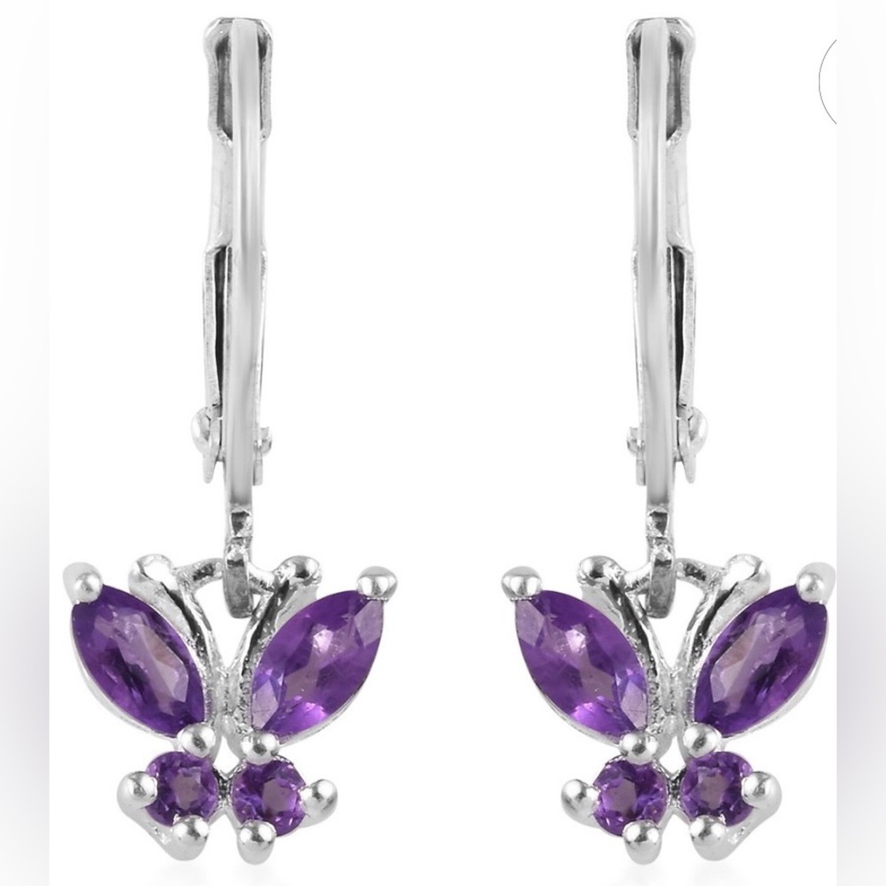 Amethyst Butterfly Earrings